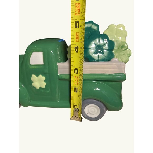 St. Patricks Day Ceramic Green Truck With Shamrocks By Kohls - Picture 10 of 11
